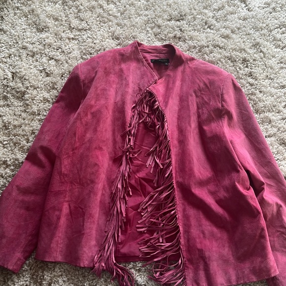 Pink Suede Fringe Jacket - Picture 5 of 6